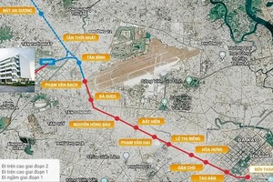 图为滨城-参良地铁路线图。（图：MAUR）