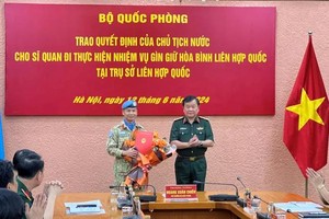 越南又一名军官前往联合国总部执行任务