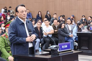 今年3月27日的初审庭，河内市人民法院已判处新黄明集团董事长杜英勇8年有期徒刑。（图：VOV）