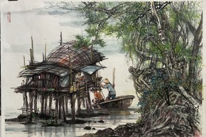 人民艺人书画家张路 《 此景足以忘机》作品。