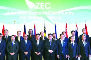 各国部长在“亚洲零排放共同体”会议上合影。（图：越通社）