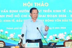 市人委会主席潘文迈在研讨会上发表讲话。（图：越勇）