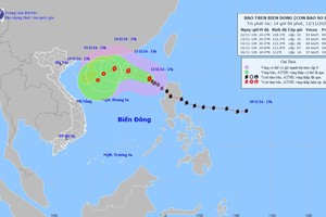 8号台风的移动方向。（图：国家水文气象预报中心）