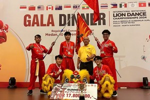 胡志明市忠辉堂龙狮团 （年轻队）2024年印尼国际舞狮邀请赛夺亚军