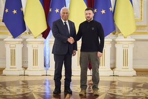 新任欧洲理事会主席安东尼奥·科斯塔与乌克兰总统泽连斯基会面。（图：路透社）