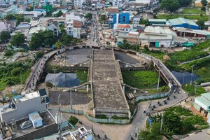 航拍的新奇-新贵桥。（图：芳儿）