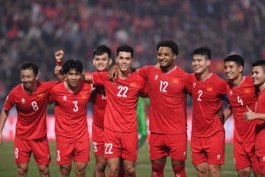 越南球员庆祝进球。（图源：互联网）