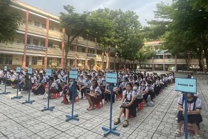 图为守德市平寿中学参加2024-2025学年六年级入学考核的学生。（图：秋心）