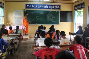 每年暑假期间，滀臻省都为高棉族同胞开设的高棉语课程。（图：越通社）