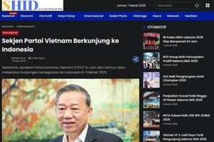 印尼媒体刊登有关越南总书记苏林的文章。