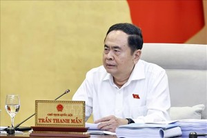 国会主席陈青敏在会议上发言。（图：越通社）