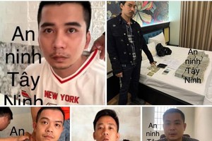 被抓获的5名劫匪。