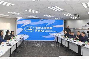 越南外交部副部长阮明姮会见香港工业总会主席庄子雄。