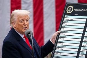 美国总统特朗普4月2日公布对等关税。（图源：互联网）