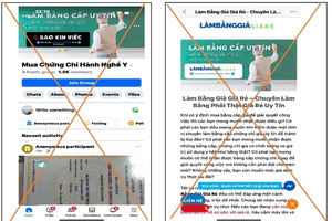 在网上发布伪造医疗执业执照的广告劳务。（图：SYT）