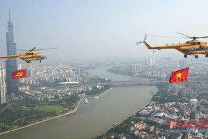 国旗党旗在四·三〇迎风飘扬