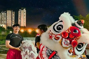 龙狮艺术作为《麒麒冲呀》的背景。