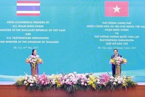 两位总部宣布正式将双边关系提升为全面战略伙伴关系。（图：越通社）