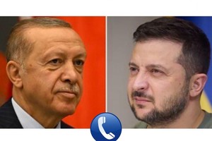乌克兰总统泽连斯基（右图）与土耳其总统埃尔多安通电话。（示意图：互联网）