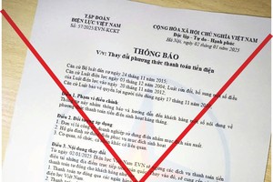 图为传播失实资讯的一份冒充EVN文件。（图：EVN）