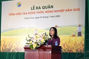 统计局长、中央指委会副主任阮氏香在仪式上致辞。