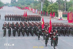 阅兵排练活动。（图：越通社）