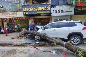 河内市陈大义街发生严重交通事故现场。