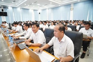 业务培训会议现场一隅。