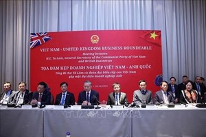 越南共产党中央总书记苏林出席越南-英国企业座谈会。（图：越通社）
