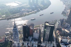 胡志明市中心区域的金融大厦。（图：越通社)
