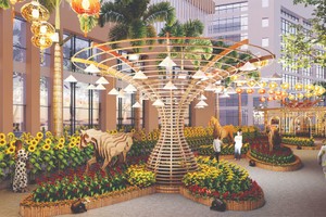 “丙午年富美兴春花会”配景图。