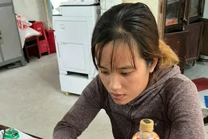 Đối tượng tại cơ quan công an. Ảnh: CA