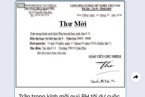 Nội dung thông báo của giáo viên chủ nhiệm lớp 8.11 Trường THCS Trần Phú