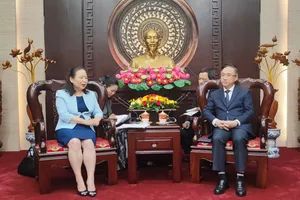 Đồng chí Đặng Minh Thông tại buổi tiếp đồng chí Viên Cổ Khiết. Ảnh: VIỆT ANH