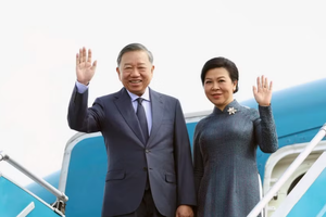 越共中央总书记、国家主席苏林偕夫人启程对俄罗斯进行国事访问、对法国进行正式访问并出席国际太空峰会。图自越通社