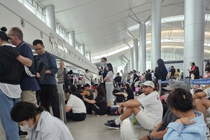 新山一机场国际航站楼人流拥挤。