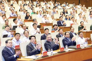 苏林总书记和各位领导代表出席会议。