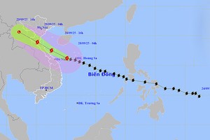 10号台风的位置与路径。