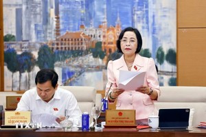 国会副主席阮氏清发表讲话。