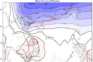 国家气象水文预报中心11月2日上午更新的冷空气波动层及影响范围示意图。