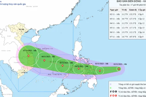 “海鸥”台风位置与路径预报。