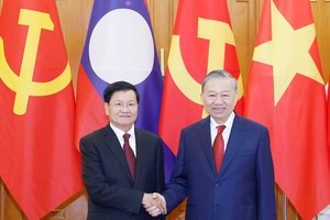 党中央总书记苏林同老挝总书记通伦·西苏里举行会谈