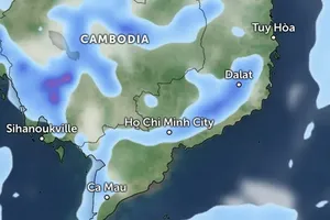 GFS模型显示，3月5日下午5时，南部多地可能出现逆季雨。