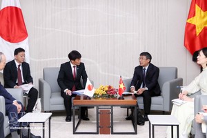 越南外交部常务副部长阮明羽会见日本外务大臣政务官、众议院议员岛田智明。