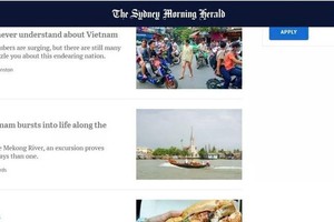 澳大利亚《悉尼先驱晨报》刊登题为《越南之魂在湄公河畔绽放》的文章。（屏幕截图）