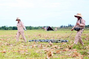 英国地雷咨询组织成员开展排雷活动。