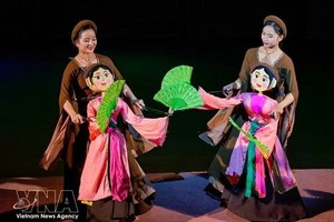 越南水上木偶戏表演。