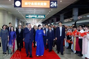 党中央总书记、国家主席苏林欢送仪式在南宁东站举行。