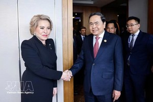 越南国会主席陈青敏会见俄罗斯联邦委员会主席马特维延科。