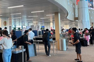 4月30日上午，新山一机场T3航站楼的乘客。